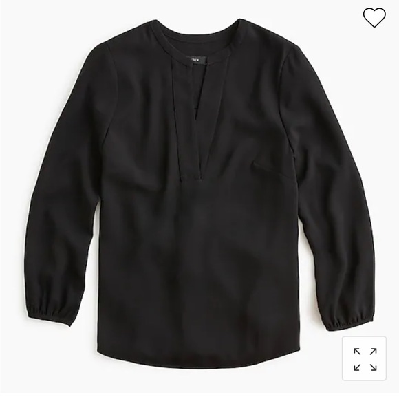 J. Crew open v-neck top in 365 crepe in black - Picture 1 of 7